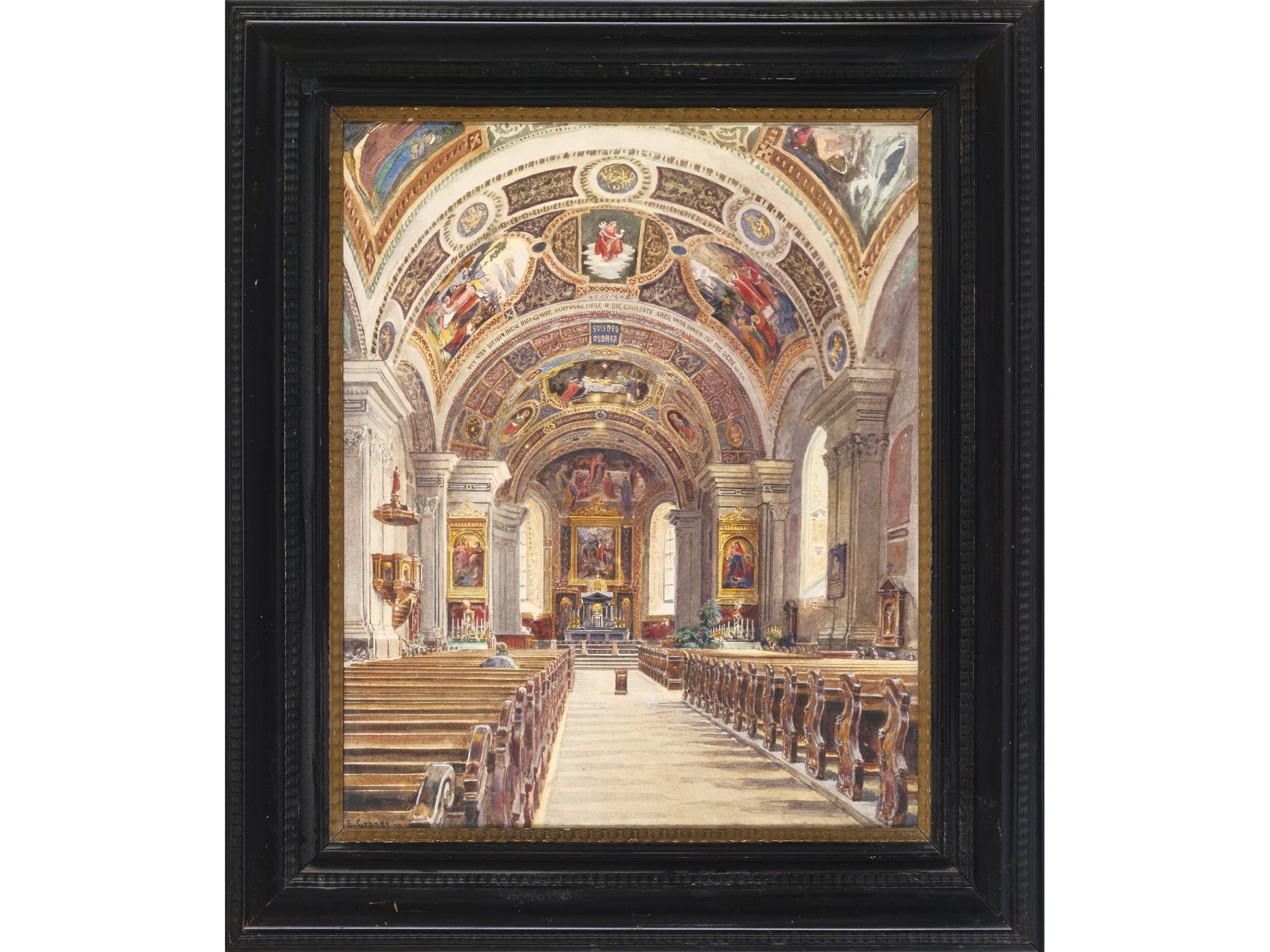 Ernst Graner, Werdau 1865 - 1943 Wien, Kircheninterieur - Bild 2 aus 5