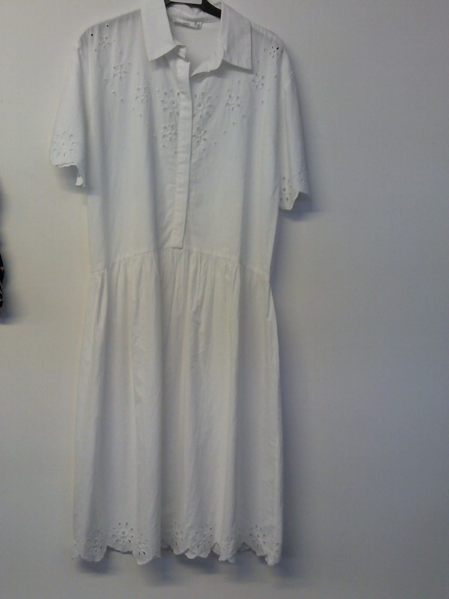 Mango White Cotton Dress Size 8