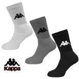 Kappa 3 Pack Sports Socks Size 6-8 (Delivery Band A)