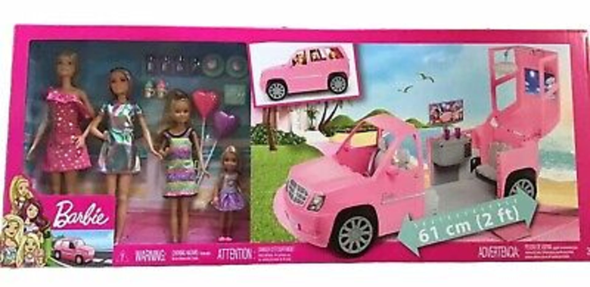 Barbie Giant Limo 61cm and 4 Dolls Brand New (Delivery Band A)