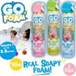 3x Go Foam Real Soapy Foam Assorted Brand New (Delivery Band A)