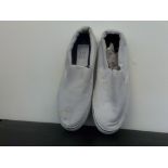 Mens Capsule White Slip Ons Size 8