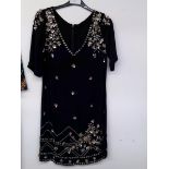 SEQUIN AND EMBRODIERED NAVY DRESS SIZE 12