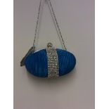 BLUE DIAMANTE CLUTCH BAG