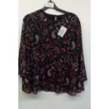 Kaleidoscope Black Paisley Top Size 12