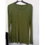 GREEN COTTON LONG SLEEVE TOP SIZE 10