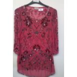 Together Pink Beaded Top SIze 12