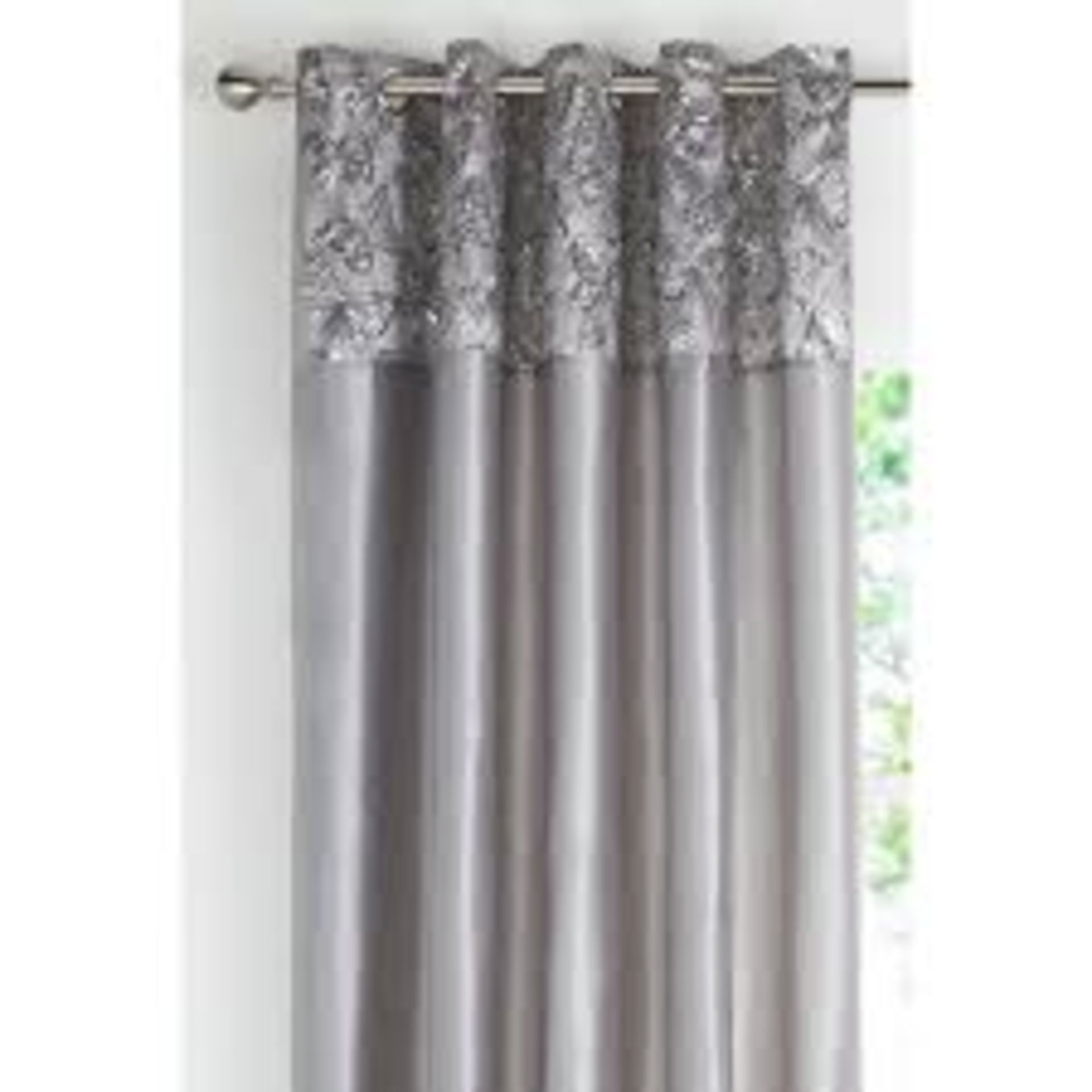 Butterfly Sequin Top Curtains Size 46x72 inch (Delivery Band A)