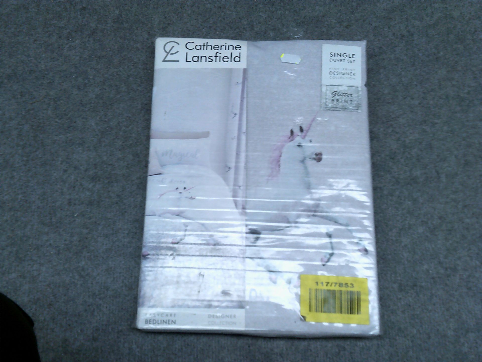 Catherine lansfield single duvet set glitter print (Delivery Band A)