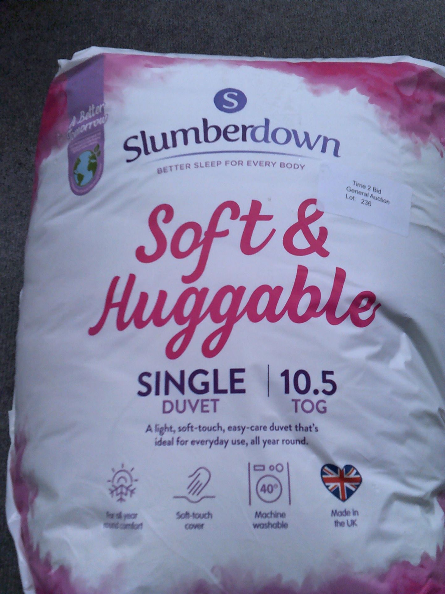 Slumberdown soft&huggable single duvet 10.5 tog (Delivery Band A)