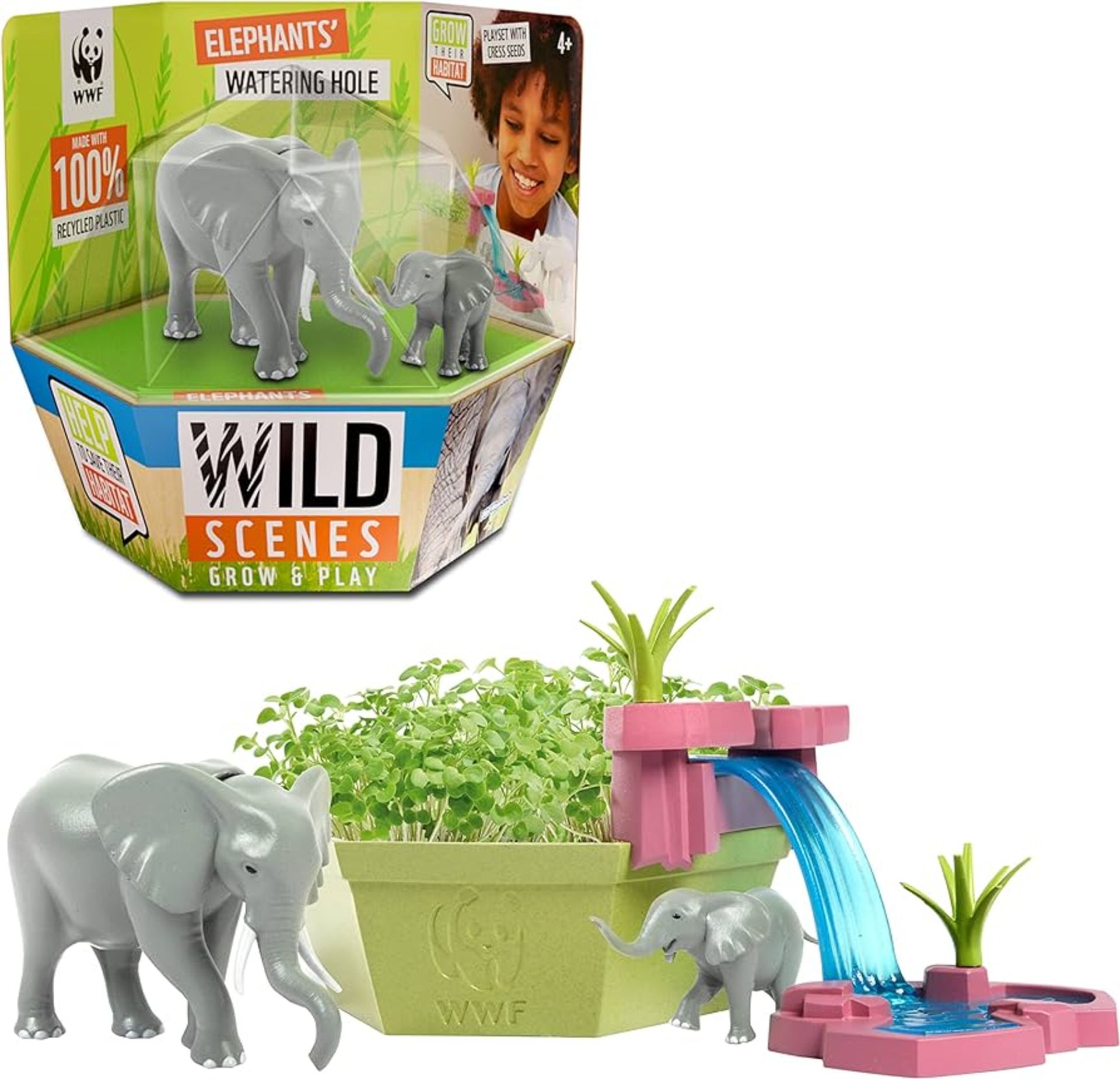 WWF Elephants Watering Hole Scenes Grow and Play Brand New (Delivery Band A)