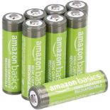 AmazonBasics High Capacity 8 Pack AA Ni-MH Pre-Charged Rechargeable Batteries, 500 cycles (Typical