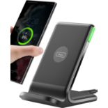 INIU Wireless Charger, 15W Fast Wireless Charging Stand Qi Certified Sleep-friendly Adaptive Light &