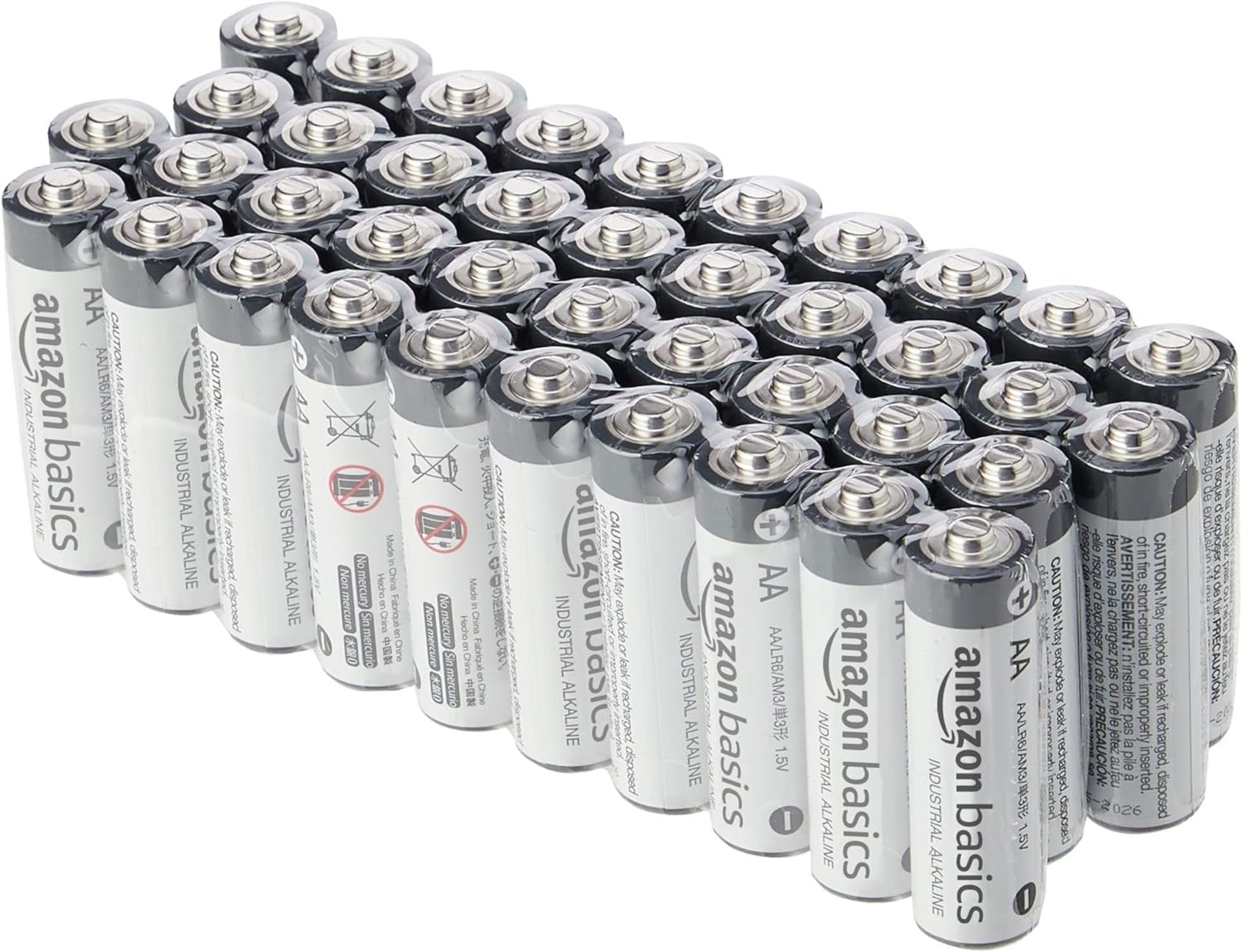 AmazonBasics AA Industrial Alkaline Batteries (Pack of 40)