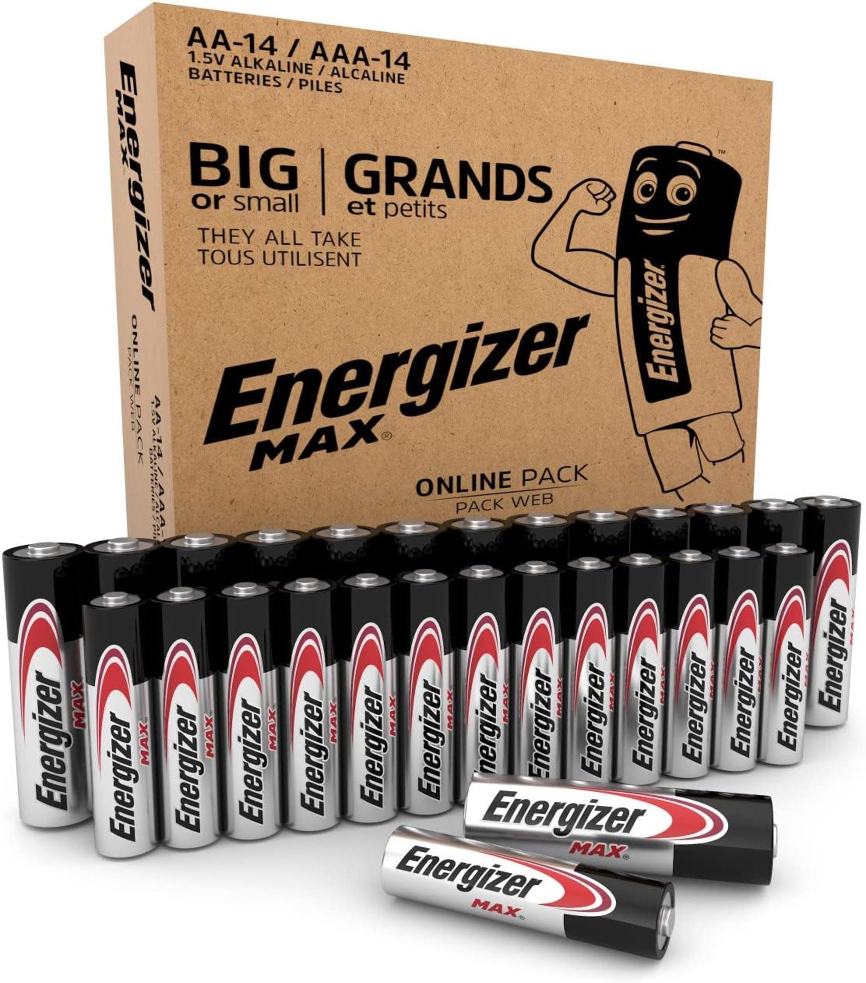 Energizer Max AA+AAA Batteries, Alkaline, (28 Pack) Combo Pack