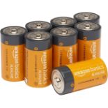Amazon Basics 8 Pack C Cell All-Purpose Alkaline Batteries, 5-Year Shelf Life