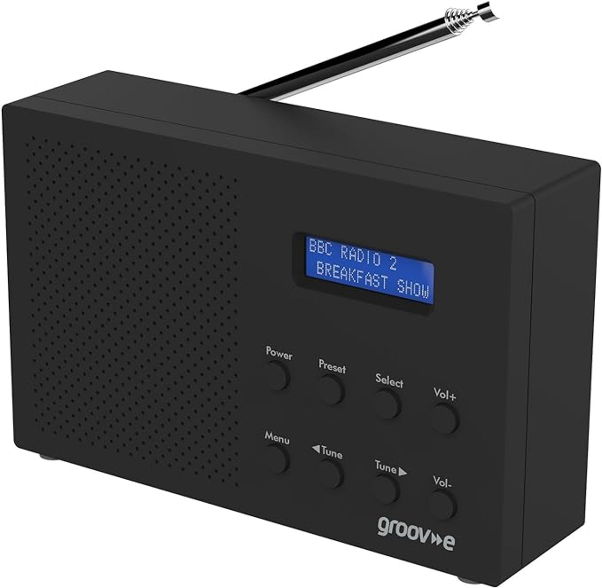 groov e Paris DAB & FM Digital Radio - Built-In Alarm Clock & Bluetooth Connectivity - LCD Display -