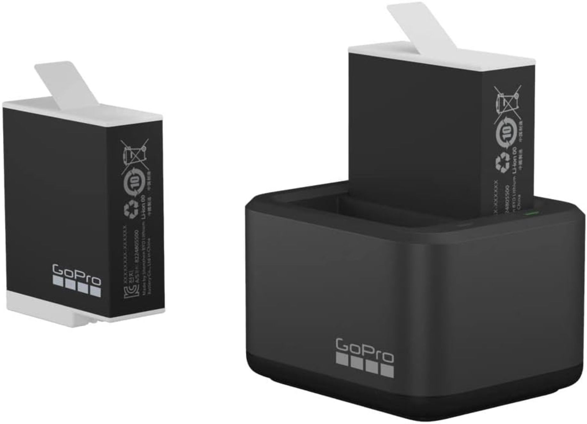 GoPro Dual Battery Charger + 2 Enduro Batteries (HERO11 Black/HERO10 Black/HERO9 Black) - Official