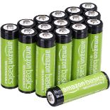 Amazon Basics AA NiMh Rechargeable Batteries, Pre-charged, Pack of 16 (Appearance may vary)