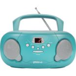 Groov-e Portable CD Player Boombox with AM/FM Radio, 3.5mm AUX Input, Headphone Jack, LED