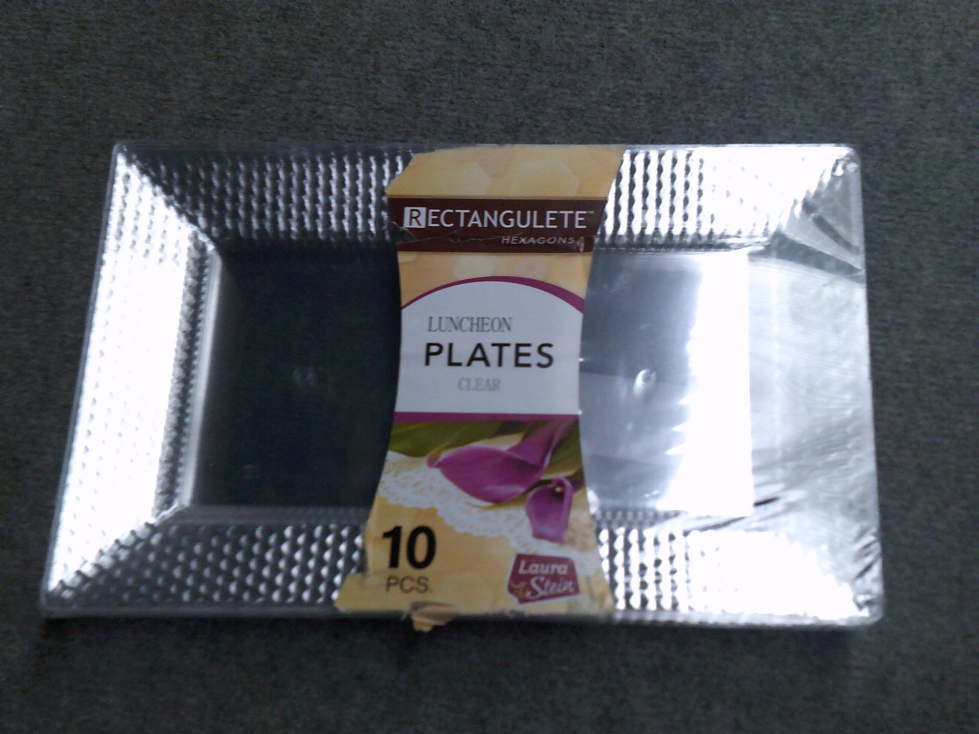 Rectangulete hexagons luncheon plates clear (Delivery Band A)