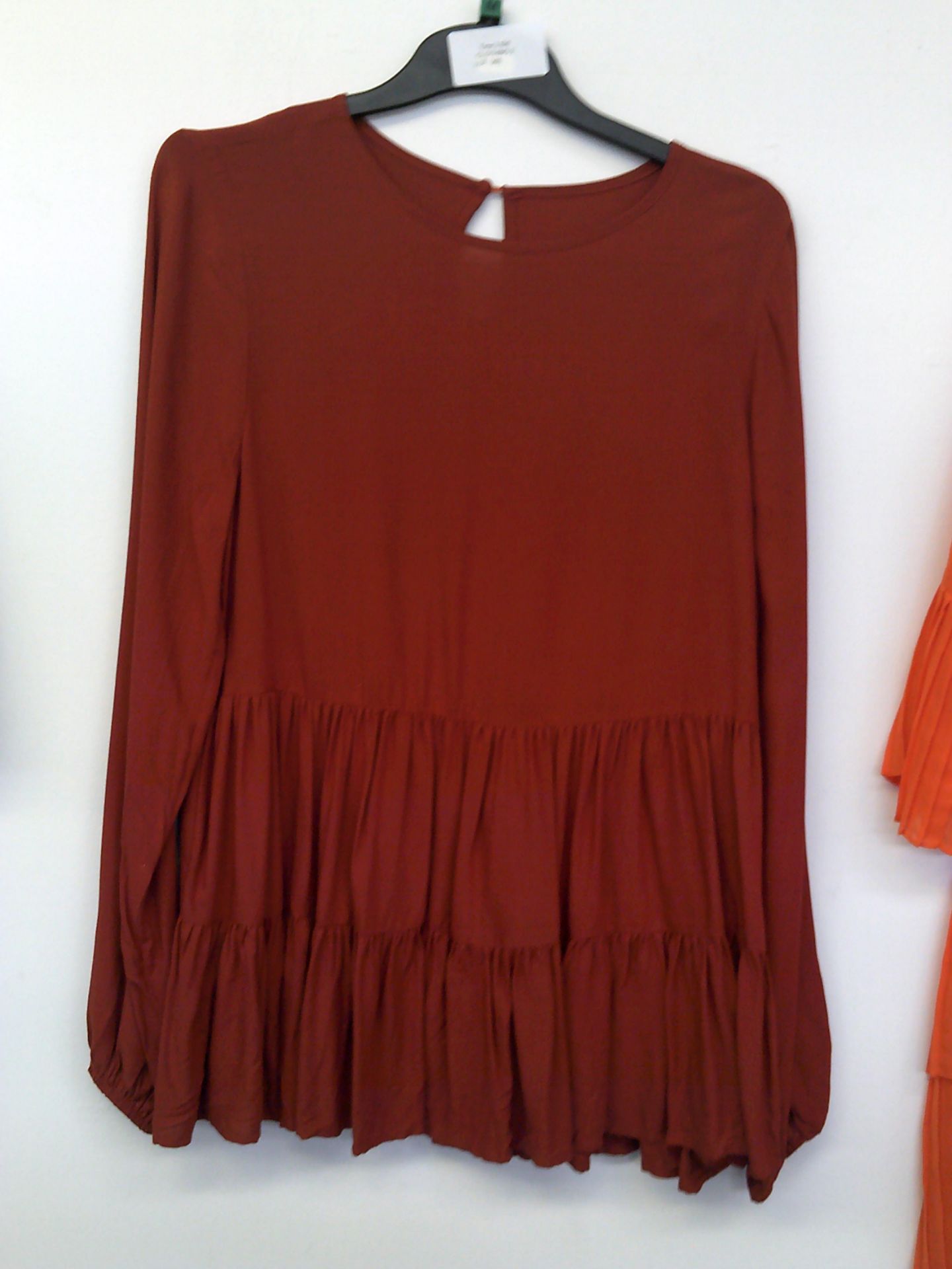 MARKS AND SPENCERS RUST BLOUSE SIZE MEDIUM
