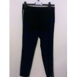 BLACK TROUSER WITH FEATURE PIPING DOWN SIDE OF LEG SIZE 12