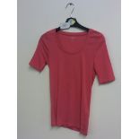 M&S LADIES PINK HALF SLEEVE SCOOP NECK TSHIRT SIZE 8