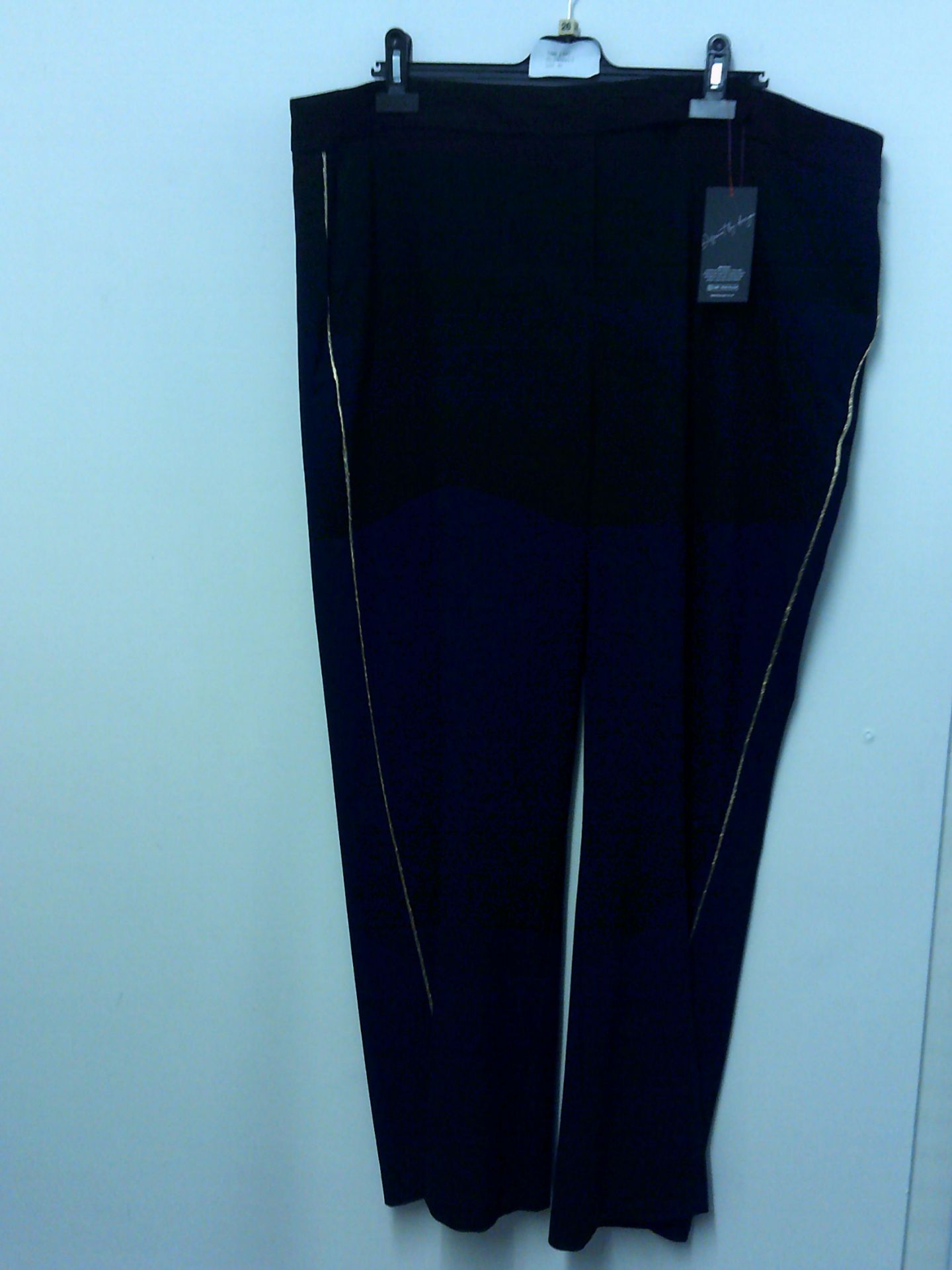 KALEIDOSCOPE BLACK TROUSER WITH GOLD PIPING DOWN LEG SIZE 26
