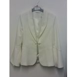 CREAM FORMAL LADIES JACKET WITH FLUTTED SLEEVE SIZE 10