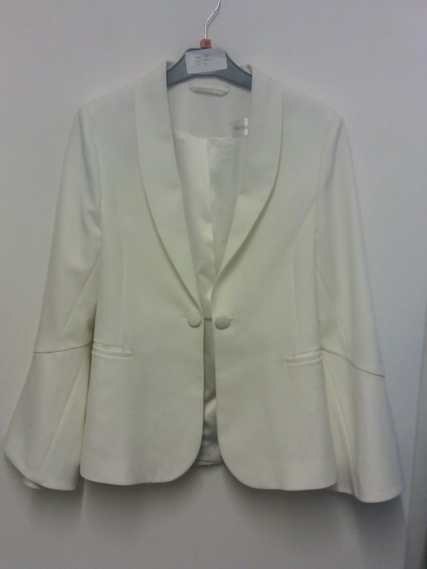 CREAM FORMAL LADIES JACKET WITH FLUTTED SLEEVE SIZE 10