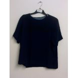 M&S NAVY BLOUSE WITH BACK FEATURE SIZE 16