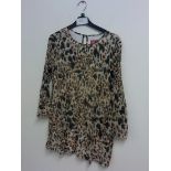 TOGETHER LEPOARD PRINT PLEATED TOP SIZE 12