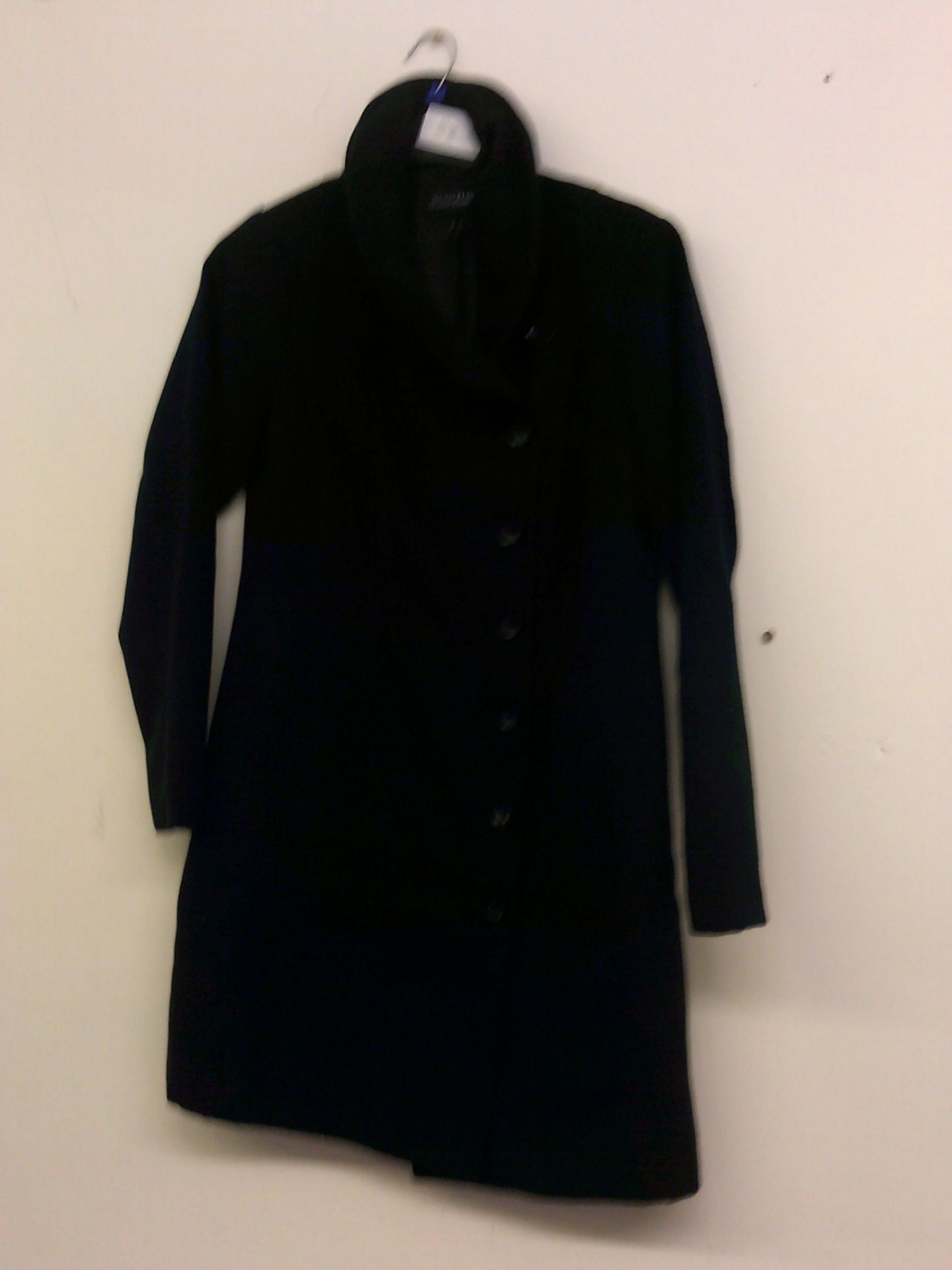 BODYFLIRT BLACK LINED COAT WITH SIDE BUTTON FASTENING SIZE 14