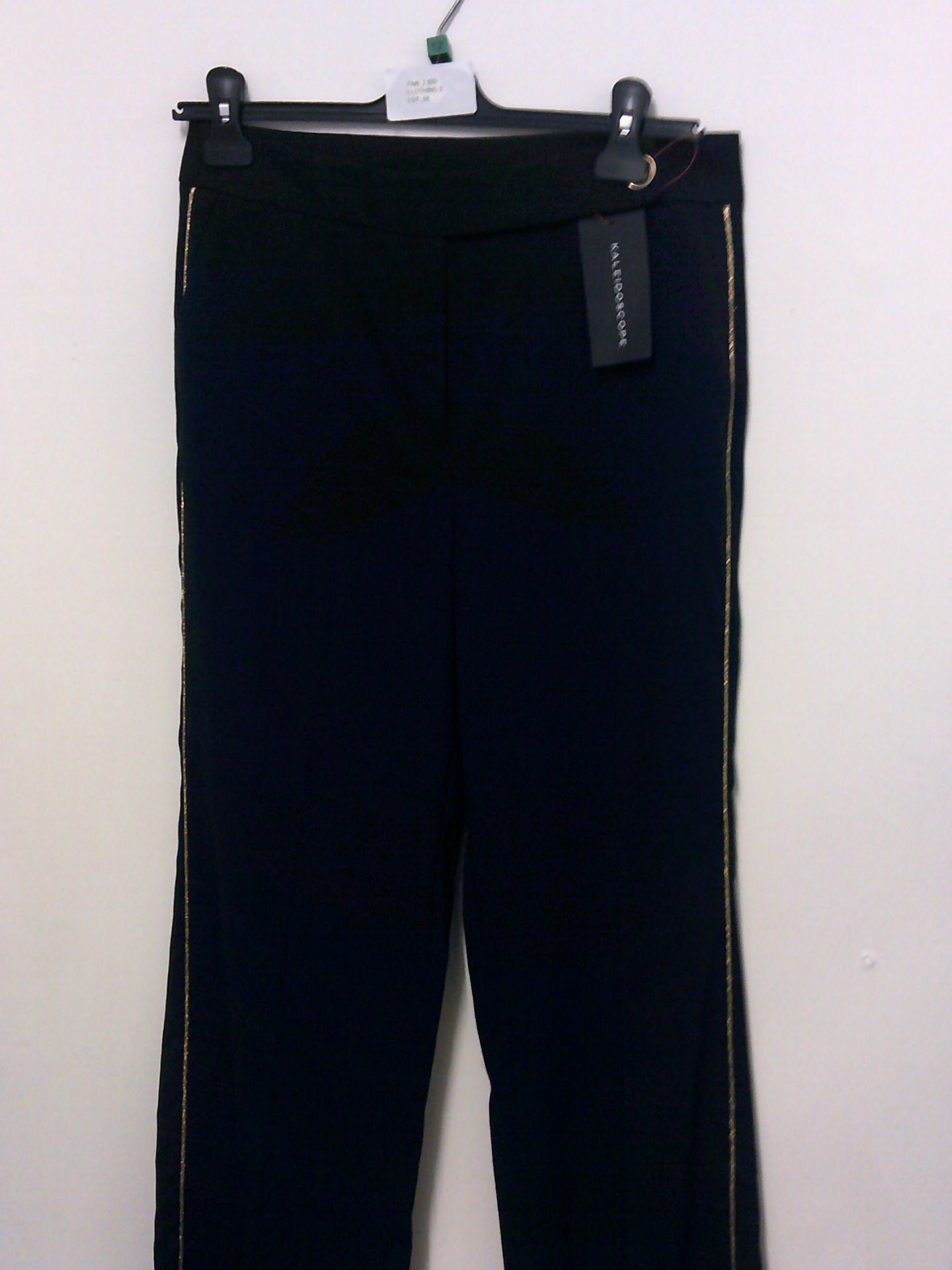 KALEIDOSCOPE BLACK TROUSER WITH GOLD PIPING DOWN LEG SIZE 12