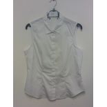 M&S WHITE SLEEVELESS WORK BLOUSE SIZE 12