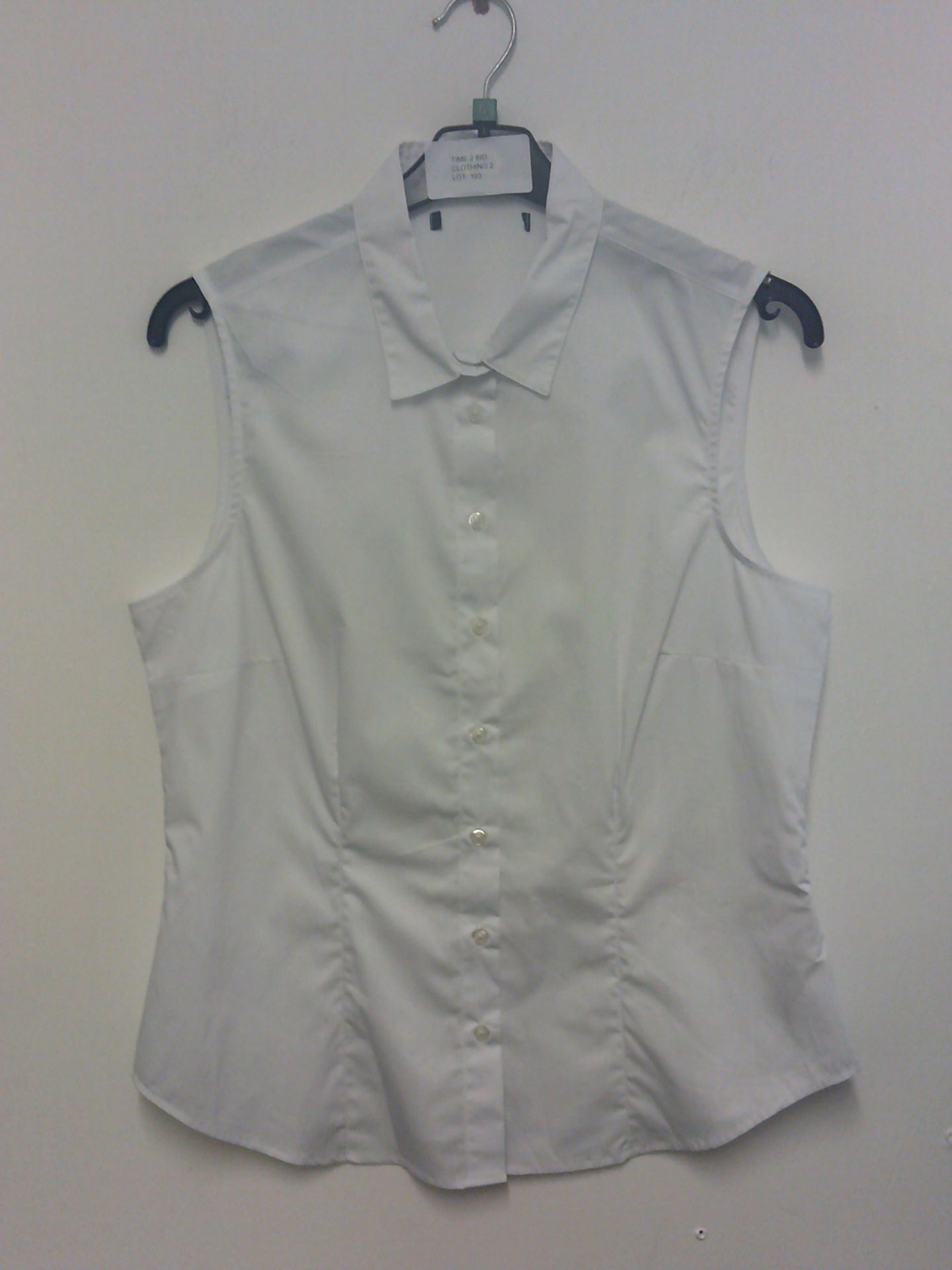 M&S WHITE SLEEVELESS WORK BLOUSE SIZE 12