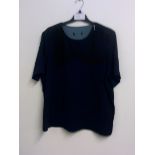 M&S NAVY BLOUSE WITH BACK FEATURE SIZE 14