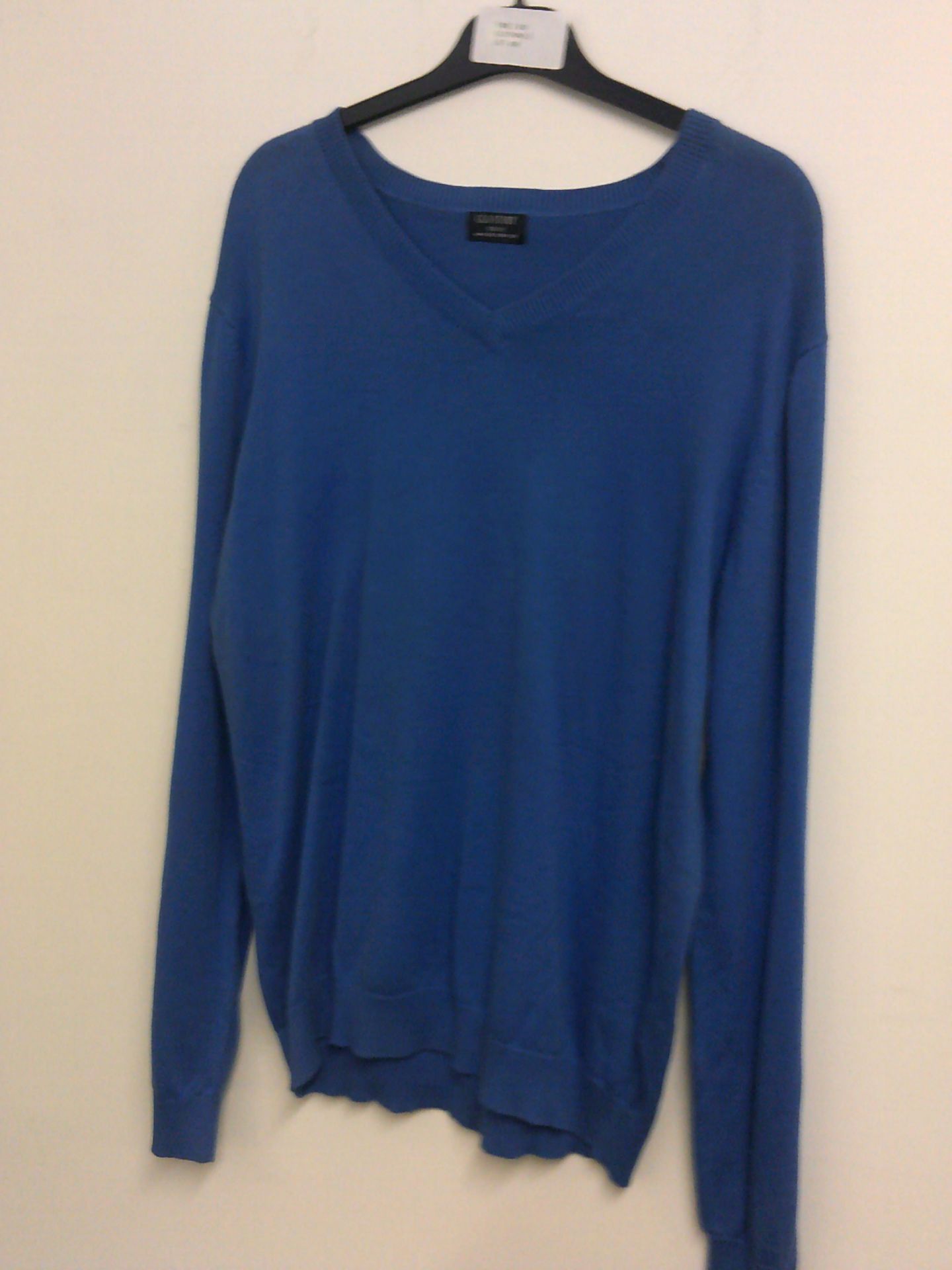 GLO STORY MENS BLUE V NECK JUMPER SIZE XS