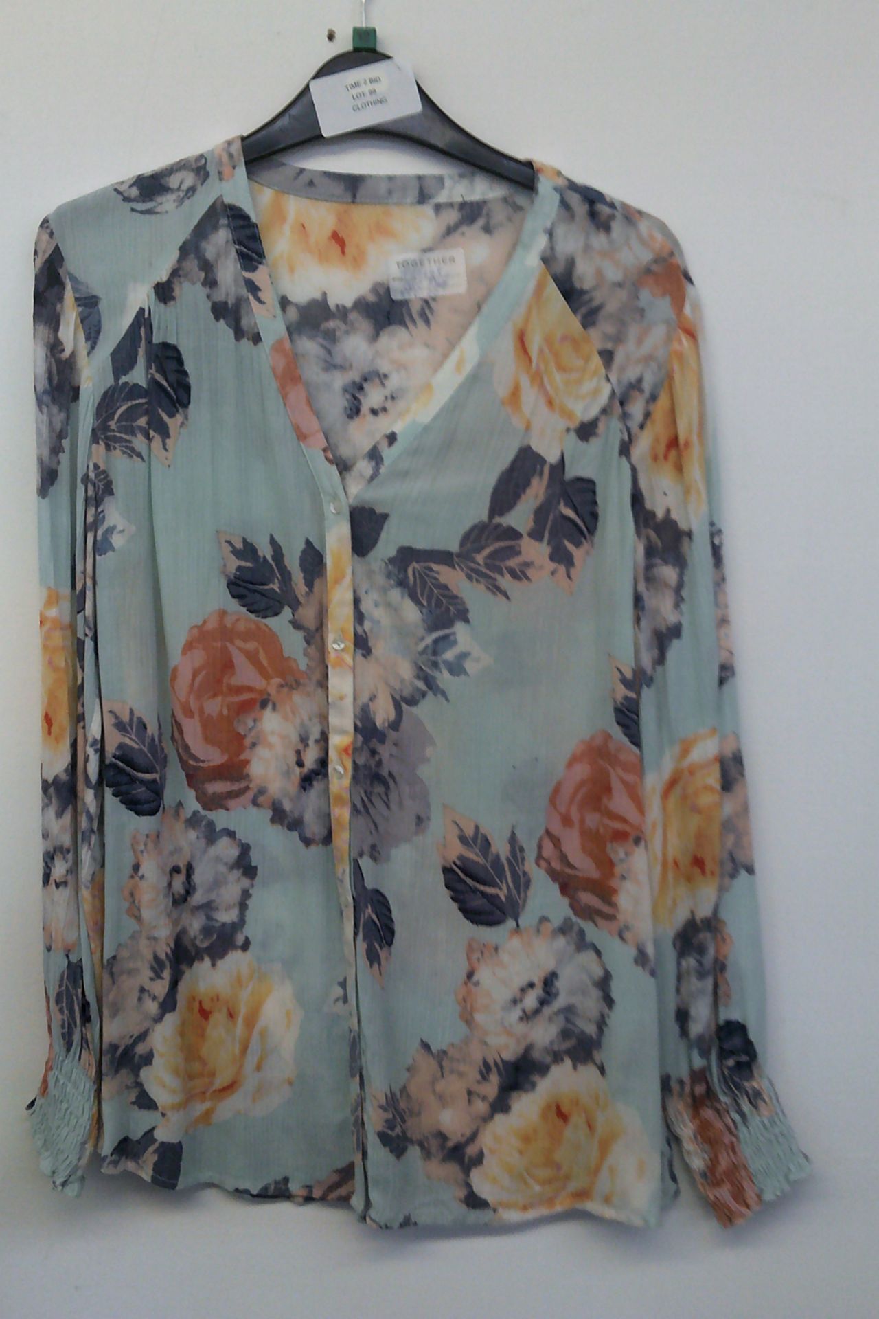 Together Blue Floral Blouse Size 12