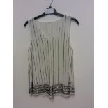 SEQUINNED WHITE/SILVER VEST TOP SIZE 12