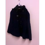 NAVY LINED DUFFLE COAT WITH HOOD SIZE L