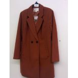 BONPRIX RUST COLOURED LINED COAT SIZE 14