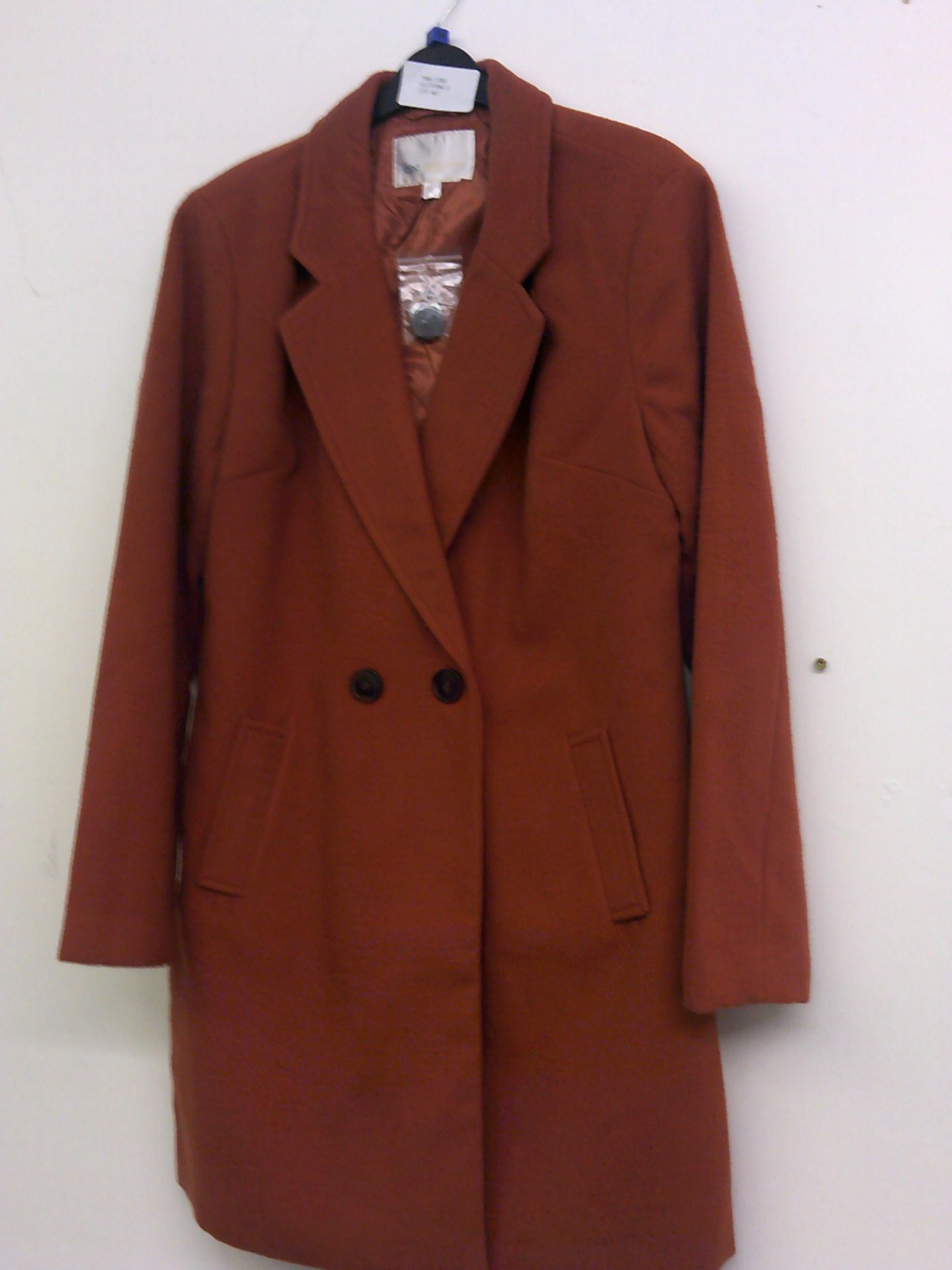 BONPRIX RUST COLOURED LINED COAT SIZE 14