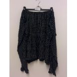 BLACK CHECK OFF SHOULDER BLOUSE SIZE 26