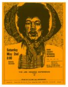 The Jimi Hendrix Experience 1970 Dane County Memorial Coliseum Madison Concert Handbill Flyer (USA)