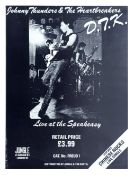 Johnny Thunders & The Heartbreakers 1977 D.T.K Live at the Speakeasy Poster (UK)
