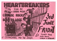 Heartbreakers & Slaughter & The Dogs 1977 Leeds Polytechnic Concert Handbill (UK)