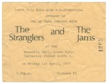 The Jam & The Stranglers 1977 Leeds Poly Concert Ticket (UK)