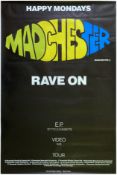 The Happy Mondays 1989 Madchester/Rave On Promo & Tour Poster (UK)